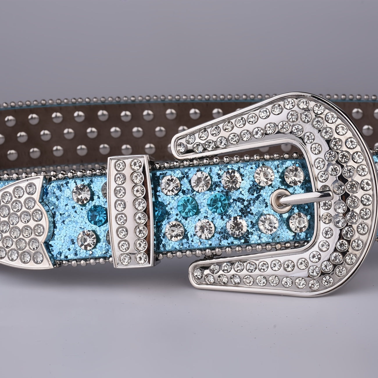 Glitter Rhinestone Belt for Women Western Style