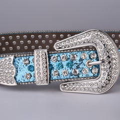 Glitter Rhinestone Belt for Women Western Style