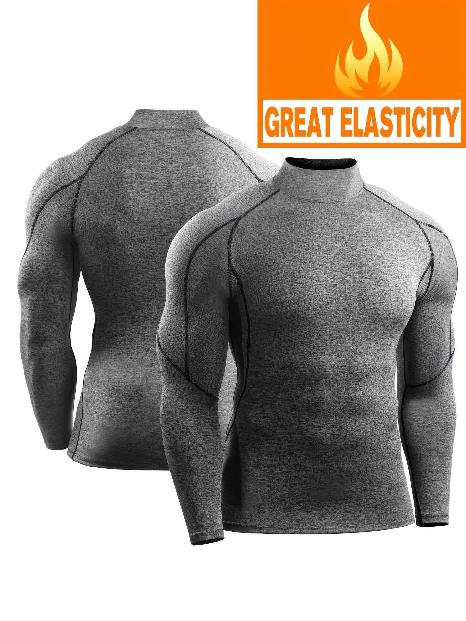 Men's Compression Workout Shirt High Stretch Moisture Wicking Base Layer