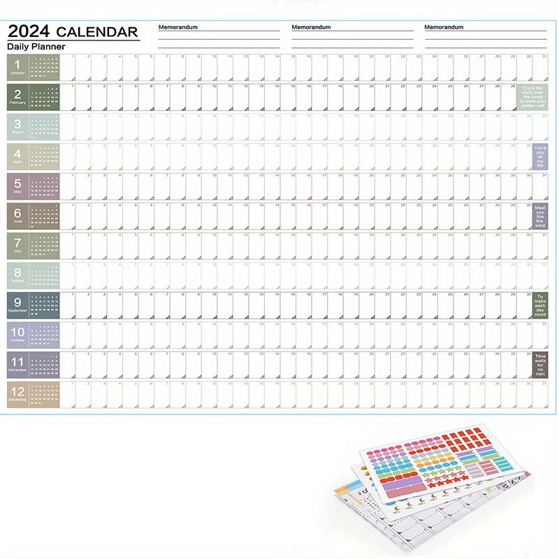 365 Days Calendar Year Planner Memo Morandi American Style