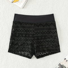 Sheer High Waist Cover Up Shorts Swim Bottoms