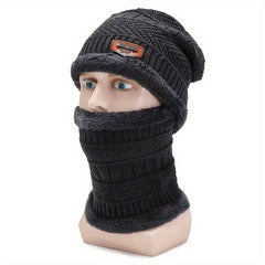 Winter Beanie Hat & Scarf Set Velvet Thickened Warm Knitted Hat