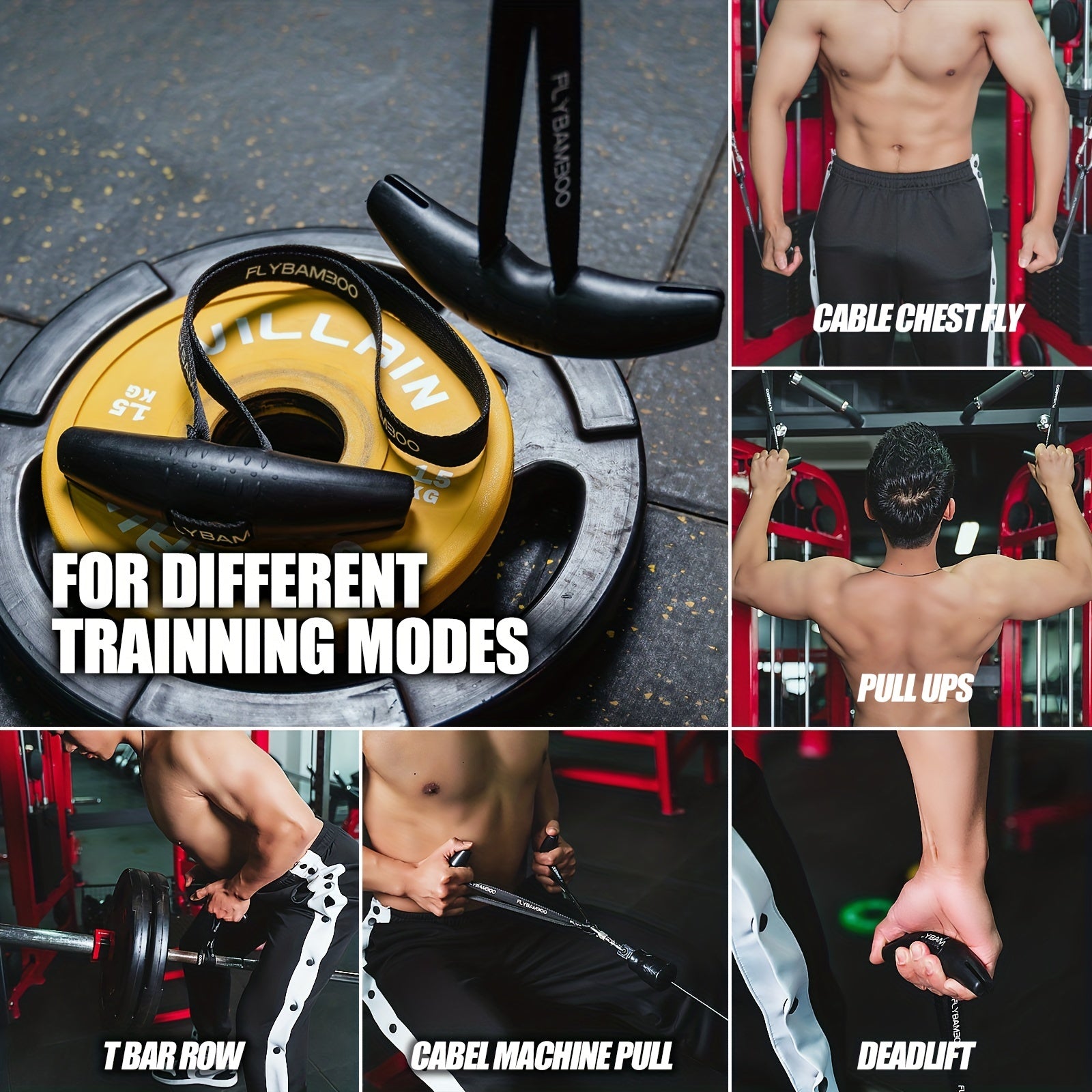 Gym Cable Machine Pull Up Handles - Comfortable Exercise Grips