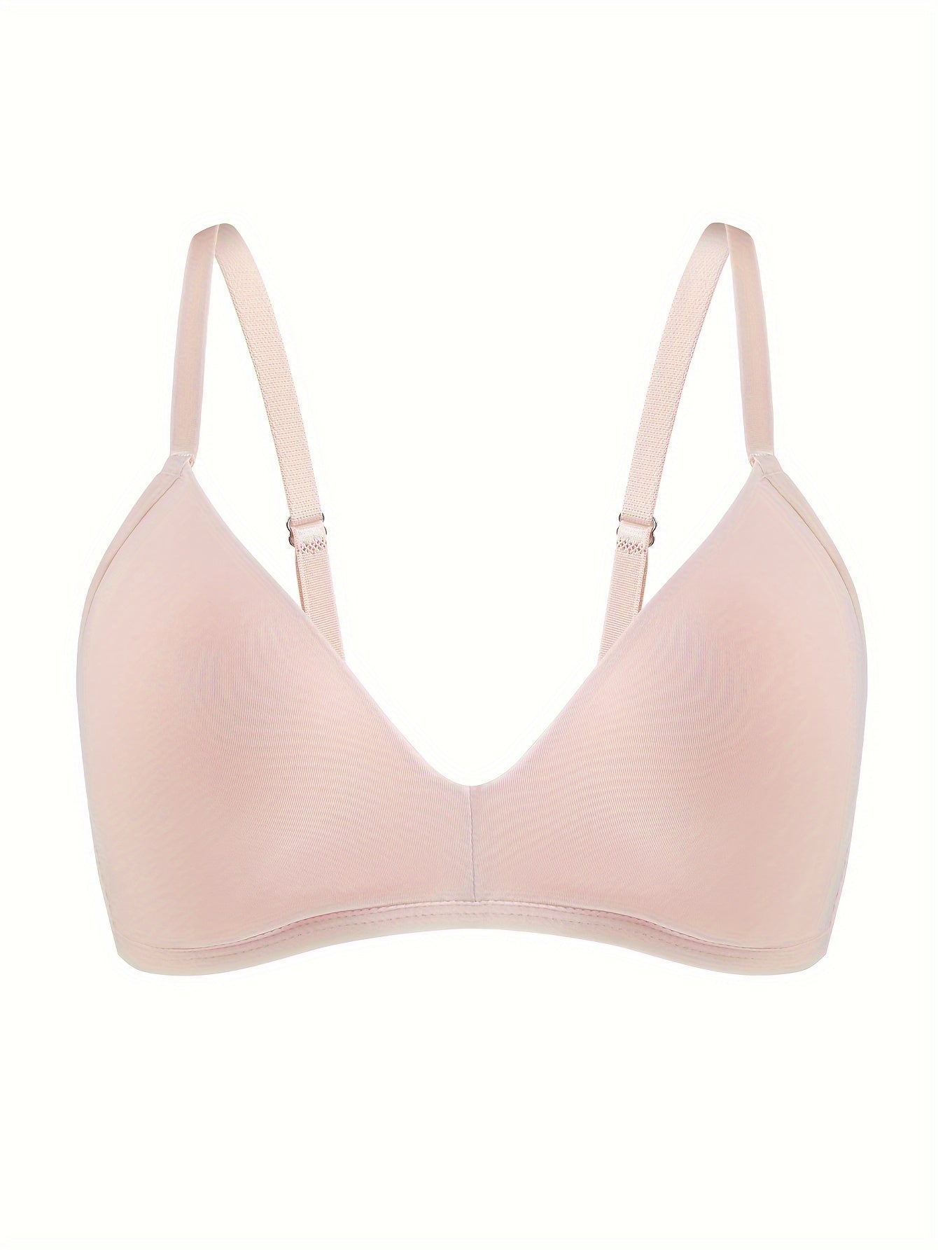 2pcs Solid T Shirt Bras Comfy Push Up Bra Women's Lingerie