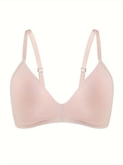 2pcs Solid T Shirt Bras Comfy Push Up Bra Women's Lingerie