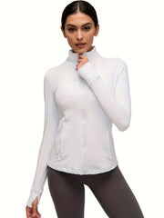 Women's Solid Sports Running Yoga Jacket