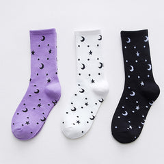 Star Print Mid Tube Socks Women's Stockings