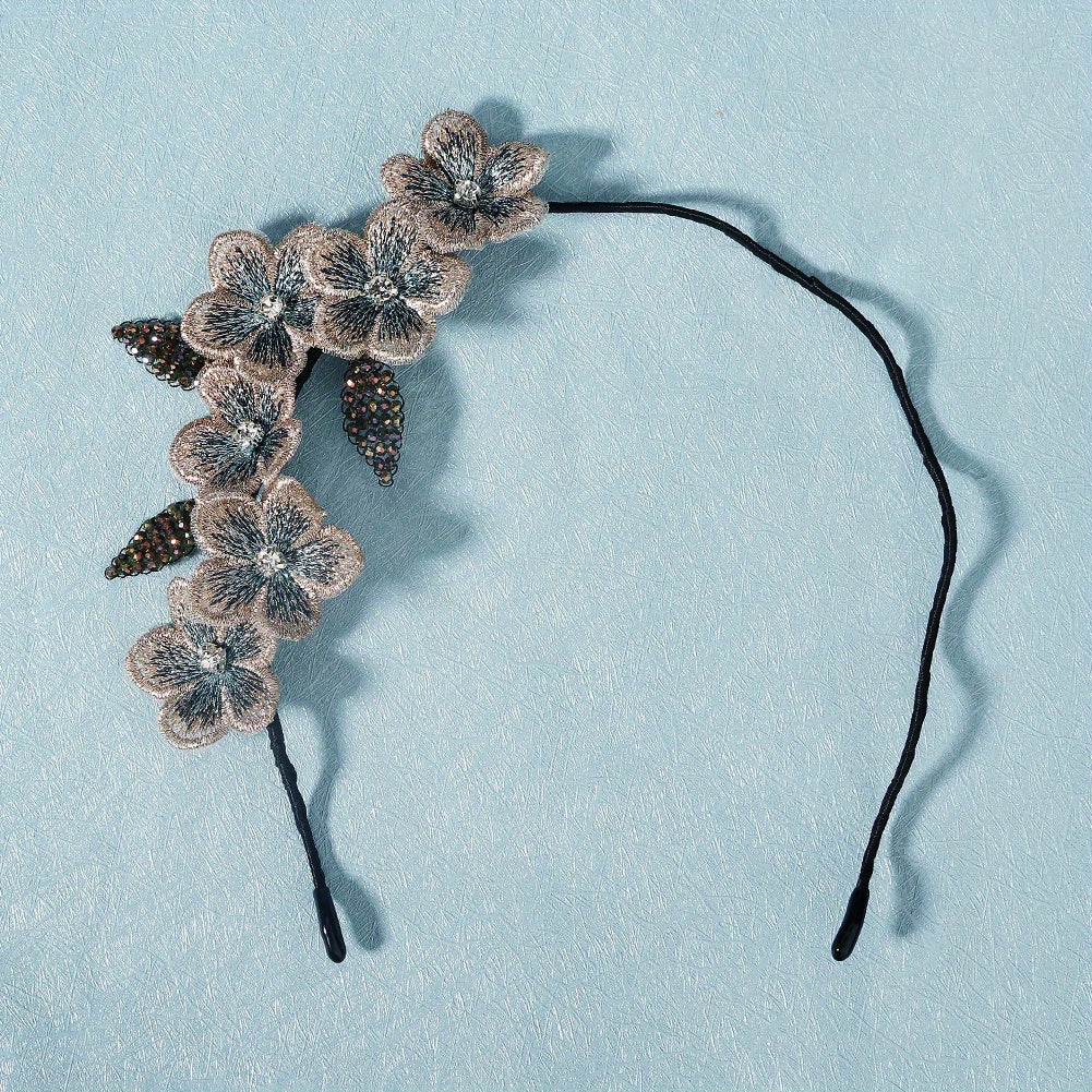 Retro Flower Head Hoop Wide Brim Headband
