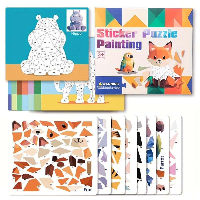 Animal Traffic Sticker by Number Painting Kids Activity Toys