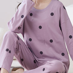 Polka Dot Pajama Set Long Sleeve Top & Pants