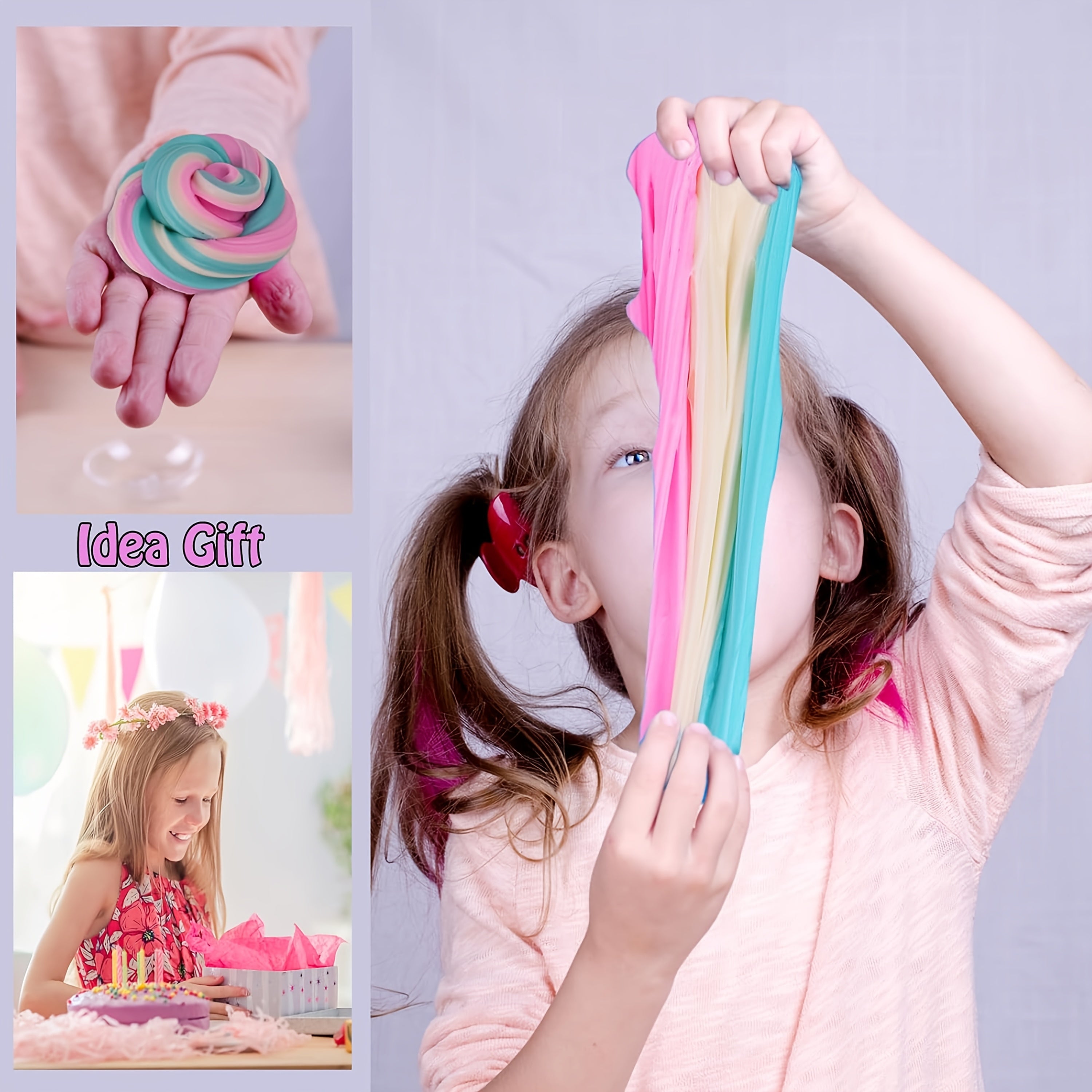 8pcs Girls' Butterfly Slime Set Stretchy Non Toxic DIY Slime for Ki
