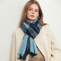 Cashmere Scarf Shawl Women's Plaid Thick Warm Scarf