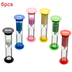 6pcs Kids Classroom Game Hourglass Timer Set 30s 1 2 3 5 10 Min Fall Prevention