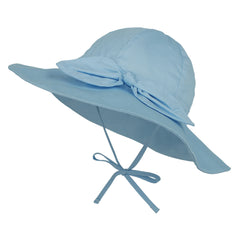 Girls Bow Wide Brim Bucket Hat for Summer