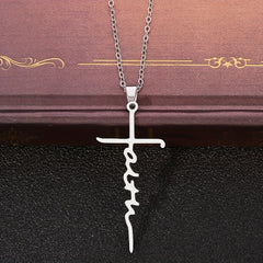Faith Letter Pendent Necklace for Grandson
