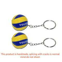 2pcs Mini Volleyball Keychain Ball Keychain Charm PVC Pendant Volleyball Gift