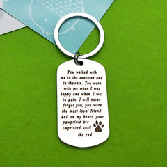 Pet Memorial Keychain Dog Cat Sympathy Gift A Loyal Keyring