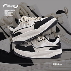 HUANQIU Lace-up Height Increase Skate Shoes Non-slip Casual Sneakers