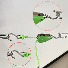 Camping Tent Canopy Rope Tightener Reflective Pulley Adjuster Hook