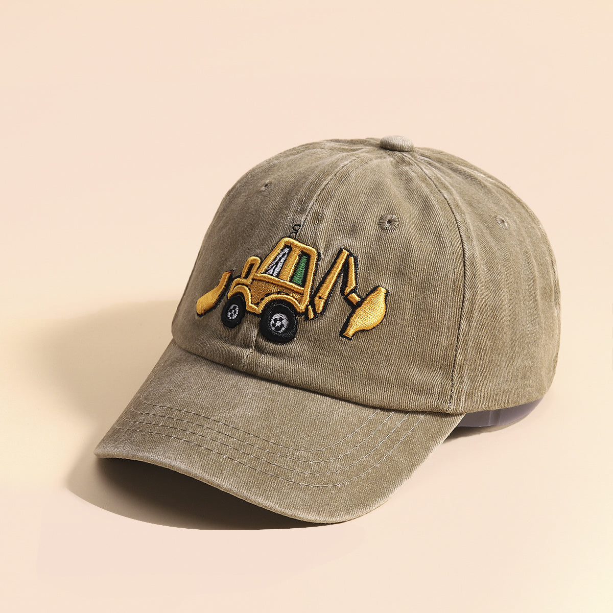 Kids Embroidered Excavator Sun Protection Baseball Cap