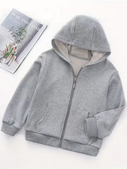 Kid's Full Zip Hooded Sweatshirt Casual Hoodies For Boys Girls