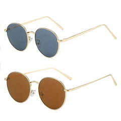 Round Metal Sunglasses Retro Anti Glare UV400