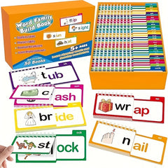 Alphabet Family Letter Sound Flashcards Phonics Learning Cards Rhyming Flip Book
