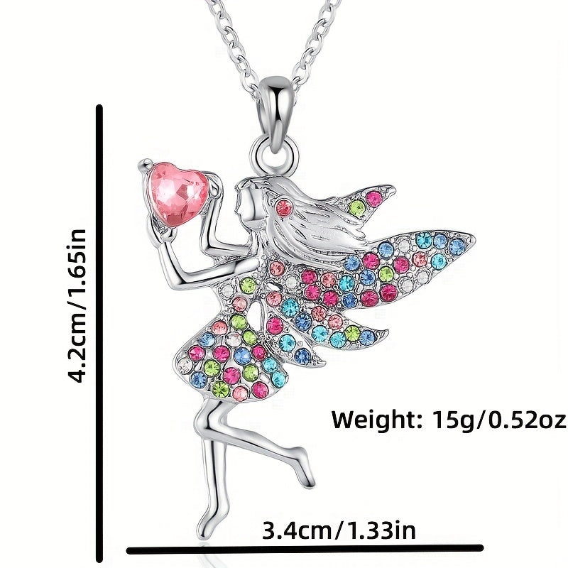 Fairy Zircon Pendant Necklace Charm Jewelry Gift for Girls