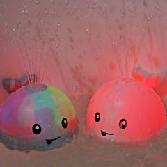 Colorful Whale Bath Toys with Water Spray and LED Light for Kids