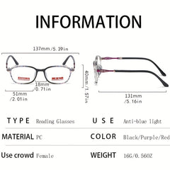 Light Blocking Reading Glasses Retro Square Clear Lens Anti Eyestrain UV Compute