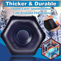 47-inch 119 Snow Tube Inflatable Sled Heavy Duty Snow Pad with Handle