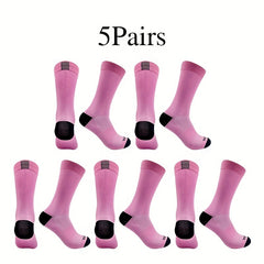 5 Pairs Outdoor Sports Socks Breathable Cycling Sweat-absorbing Socks