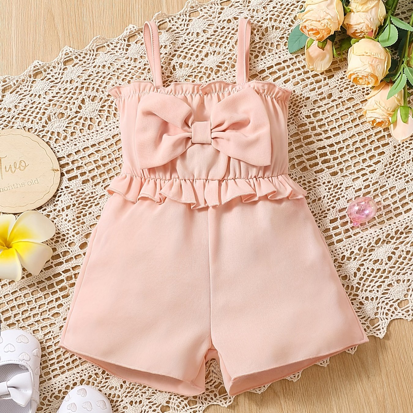 Baby Girls Bowknot Cami Romper Summer Clothes