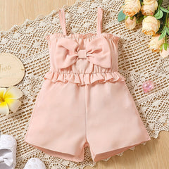 Baby Girls Bowknot Cami Romper Summer Clothes