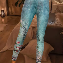 Floral Print Skinny Leggings Stretchy Casual Leggings Women's Clothing