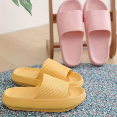Women's Solid Slides Soft Sole Pillow Slides