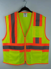 Men's Workwear Vest with Reflective Patchwork and Pockets