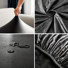 Waterproof PU Leather Chair Slipcover Stretch Dining Chair Cover