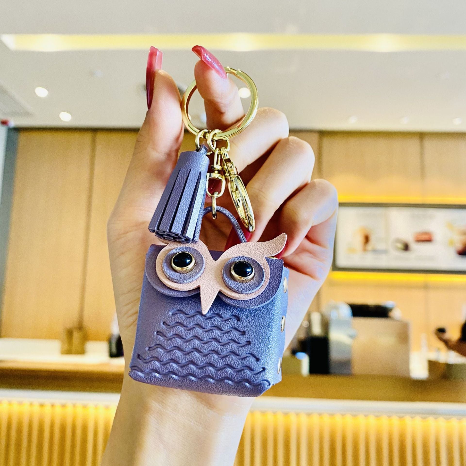 Cute Owl Coin Purse Keyring with Lobster Clasp