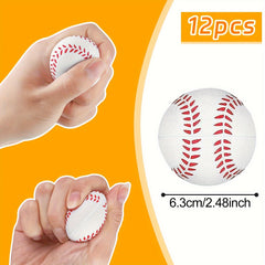 12pcs Soft Foam Sponge Mini Stress Balls Football Basketball Tennis