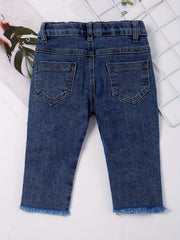Girls Casual Print Denim Pants For Kids Children Holiday Summer