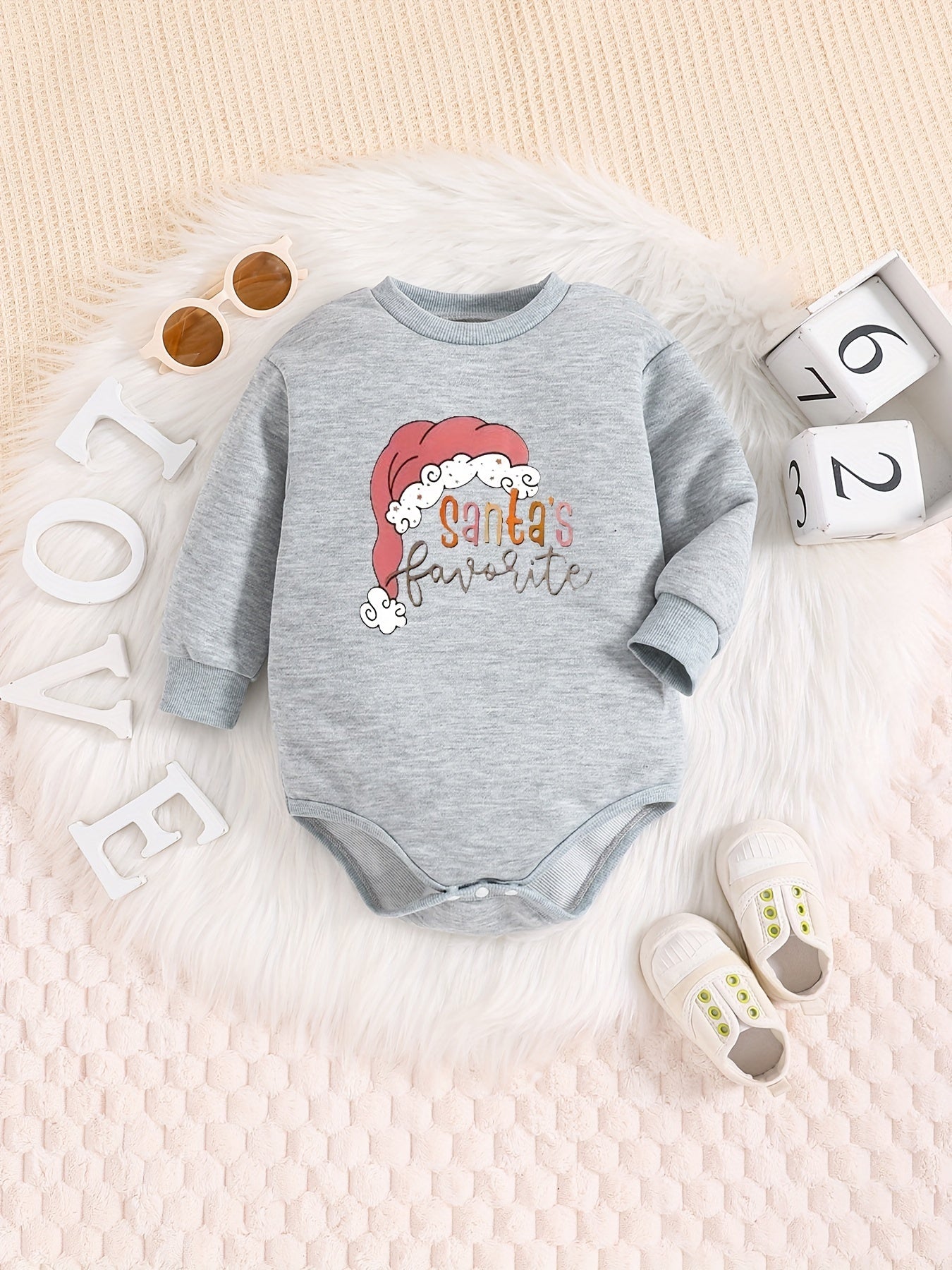 Baby Girl's Santa Cartoon Onesie Romper