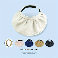 Foldable Shell Visor Hat Solid Sunscreen Headband Summer Sun Hat Women