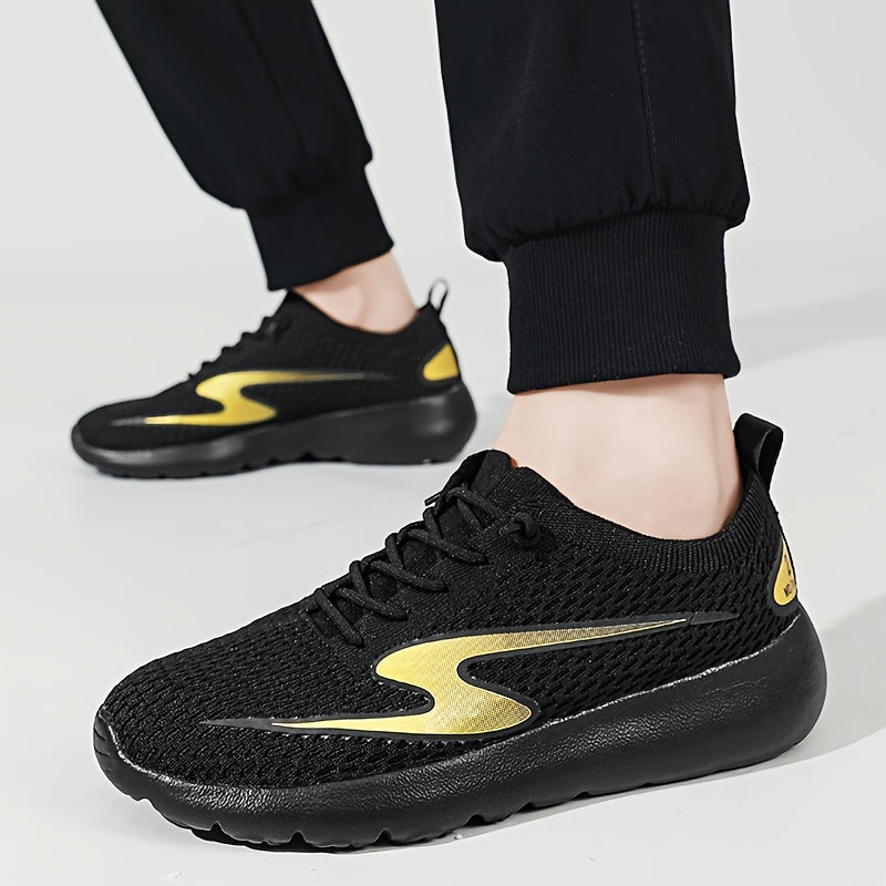 Men's Knit Breathable Running Shoes Soft Sole Lace up Sneakers