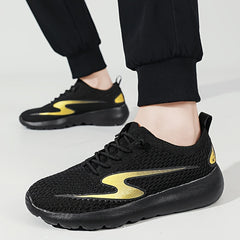 Men's Knit Breathable Running Shoes Soft Sole Lace up Sneakers