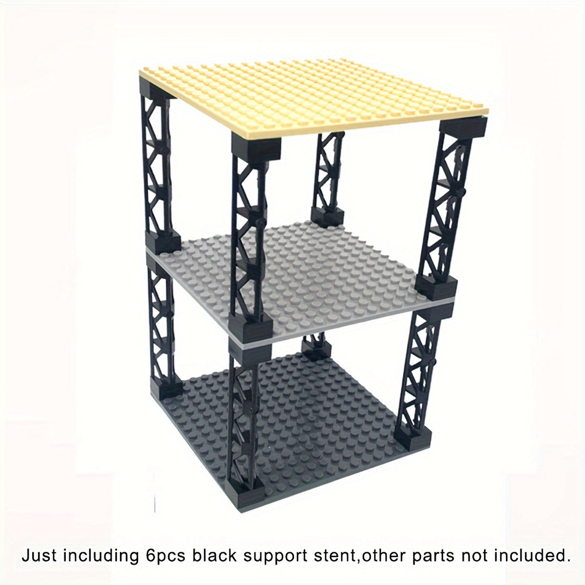 6pcs Train Track Tower Baseplate Support Stent Building Blocks Accessories