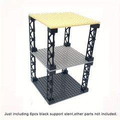 6pcs Train Track Tower Baseplate Support Stent Building Blocks Accessories