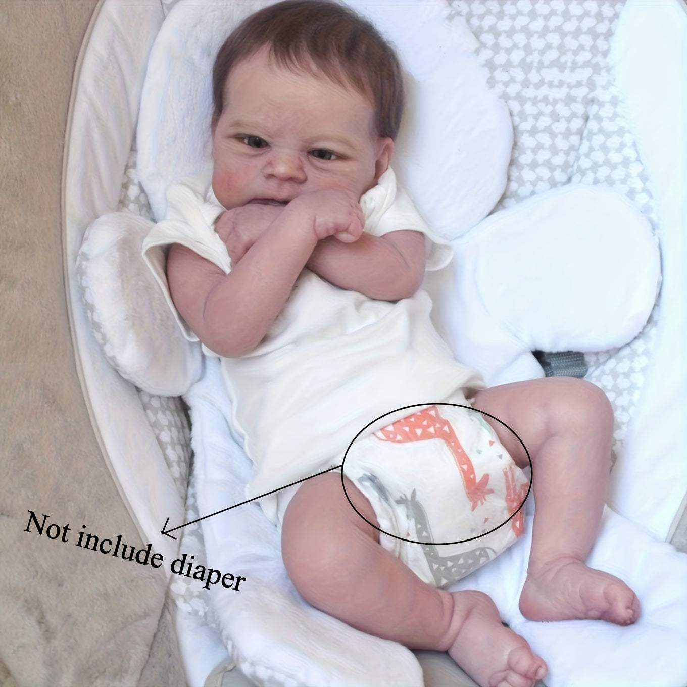 18in Soft Cloth Body Reborn Baby Doll Girl Princess Toy for Kids Dress Up