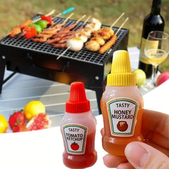 2pcs Mini Plastic Squeeze Pot Sauce Bottles for Home Kitchen