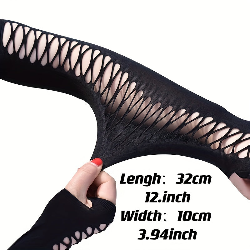 Mesh Sleeve Long Arm Protection Gloves Casual Outdoor Fingerless Gloves